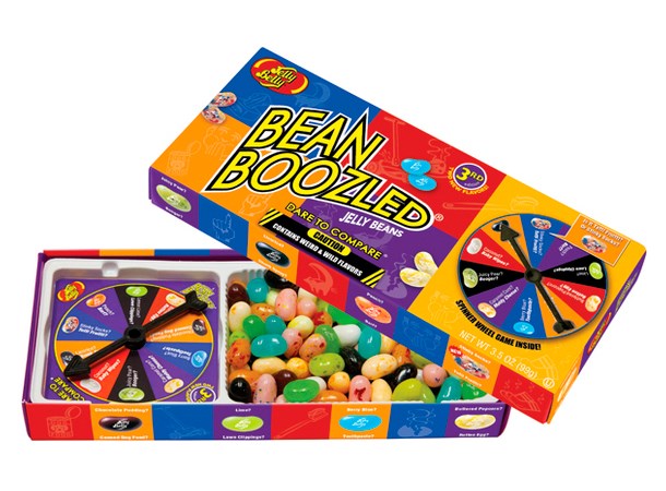 Jelly Belly BeanBoozled Spinner Giftbox Tør du spille? Fersken, eller SPY?